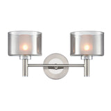 Franklite Argento 2lt Wall Light in Satin Nickel