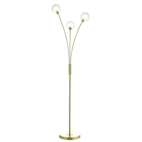 Dar Avari Floor Lamp Satin Brass with Frosted Glass –  from Amos Lighting + Home