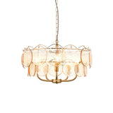 Amos Loire Brushed Aged Brass & Handmade Champagne Glass 5 Light Chandelier