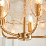 Amos Loire Brushed Aged Brass & Handmade Champagne Glass 5 Light Chandelier