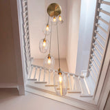 Amos Lucid Antique Brass & Clear Glass 7 Light Cascade