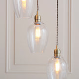 Amos Lucid Antique Brass & Clear Glass 7 Light Cascade