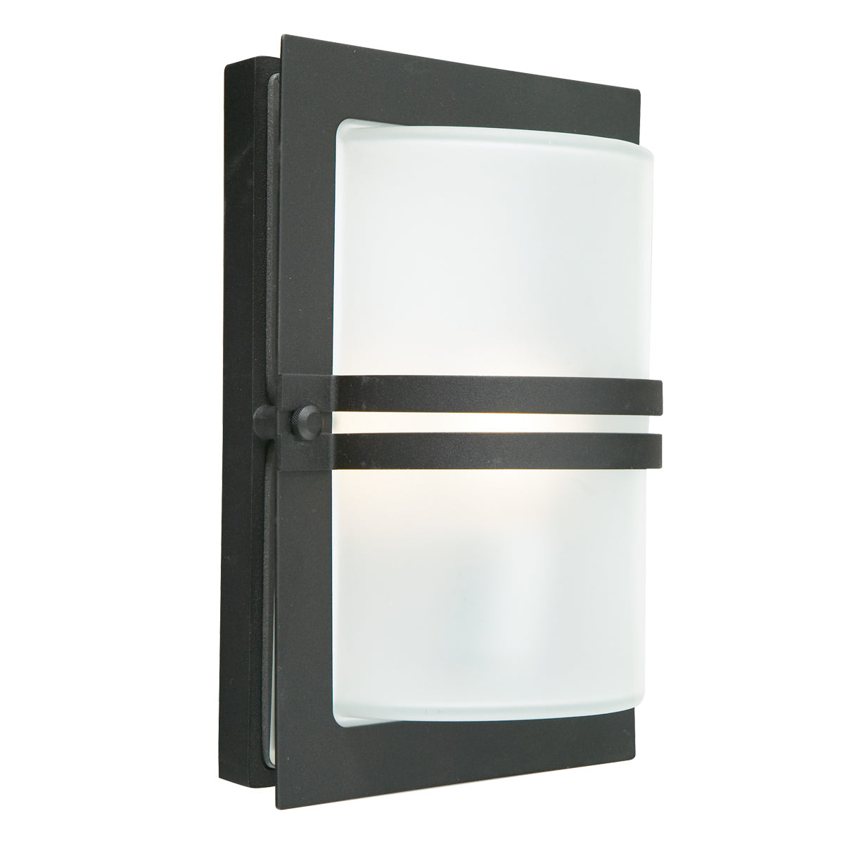 Norlys Basel 1 Light Wall Lantern - Black With Frosted Glass