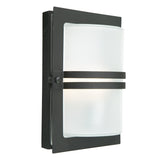 Norlys Basel 1 Light Wall Lantern - Black With Frosted Glass