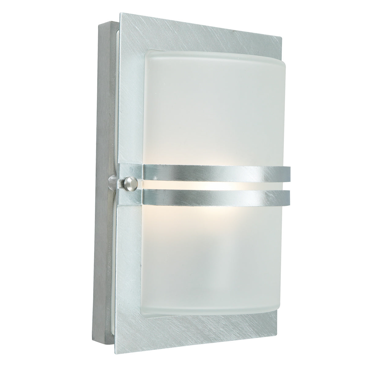 Norlys Basel 1 Light Wall Lantern - Galvanised With Frosted Glass