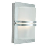 Norlys Basel 1 Light Wall Lantern - Galvanised With Frosted Glass
