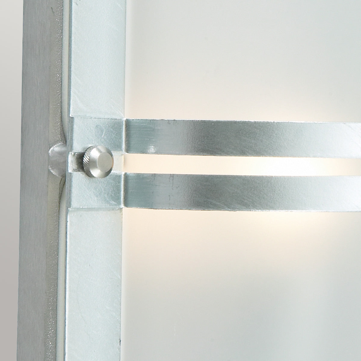 Norlys Basel 1 Light Wall Lantern - Galvanised With Frosted Glass