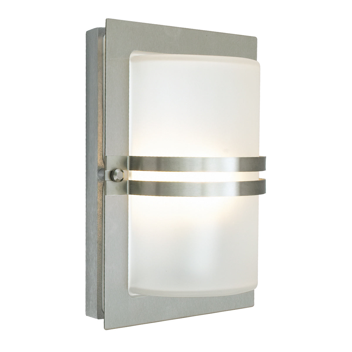 Norlys Basel 1 Light Wall Lantern - Stainless Steel With Frosted Glass