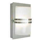 Norlys Basel 1 Light Wall Lantern - Stainless Steel With Frosted Glass