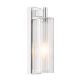 Dar Bevin Bathroom Wall Light Polished Chrome and Ribbed Glass IP44