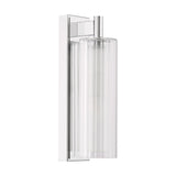 Dar Bevin Bathroom Wall Light Polished Chrome and Ribbed Glass IP44