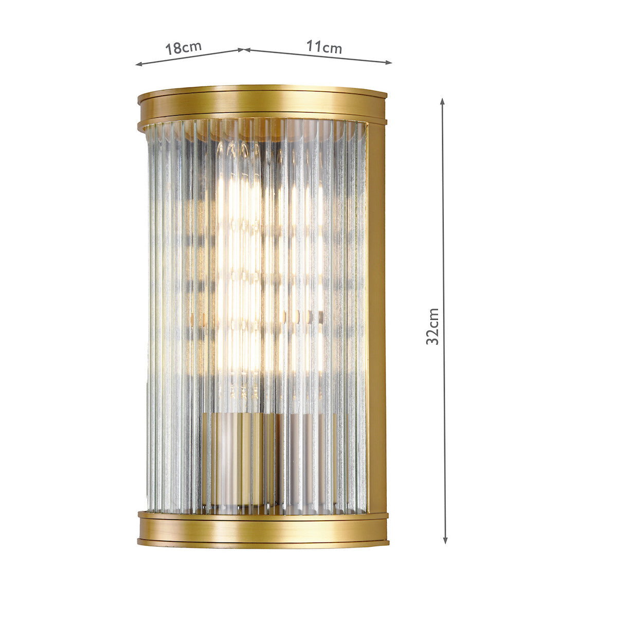Dar Bianka Wall Light Bronze and Ribbed Glass