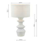 Dar Bidelia Table Lamp Matt White With Shade –  from Amos Lighting + Home