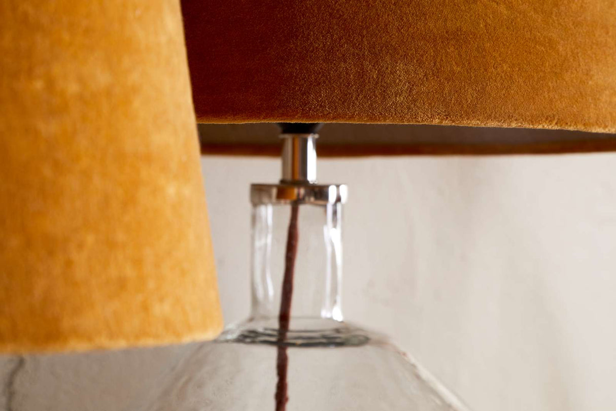 Nkuku Batakha Velvet & Linen Lampshade Dark Ochre Extra Large
