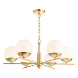 Dar Bombazine 6 Light Pendant Natural Brass and Opal Glass –  from Amos Lighting + Home