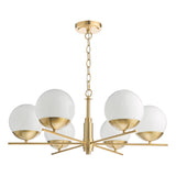 Dar Bombazine 6 Light Pendant Natural Brass and Opal Glass –  from Amos Lighting + Home