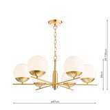 Dar Bombazine 6 Light Pendant Natural Brass and Opal Glass –  from Amos Lighting + Home