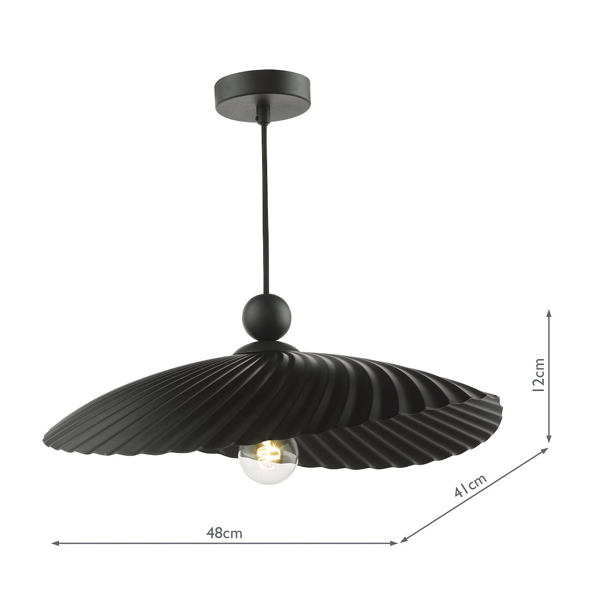 Dar Bouvier Easy Fit Pendant Matt Black