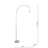 Dar Bow Floor Lamp Satin Nickel Base Only –  from Amos Lighting + Home