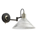 Dar Boyd Wall Light Antique Brass and Ribbed Glass –  from Amos Lighting + Home