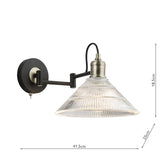 Dar Boyd Wall Light Antique Brass and Ribbed Glass –  from Amos Lighting + Home