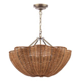 Joules Braywick 3 Light Pendant Satin Bronze and Rattan shade