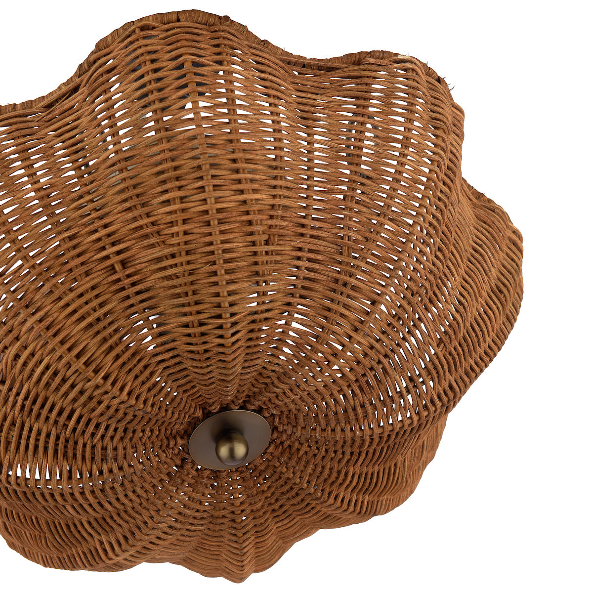 Joules Braywick 2 Light Flush Satin Bronze and Rattan Shade