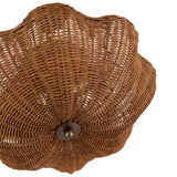 Joules Braywick 2 Light Flush Satin Bronze and Rattan Shade