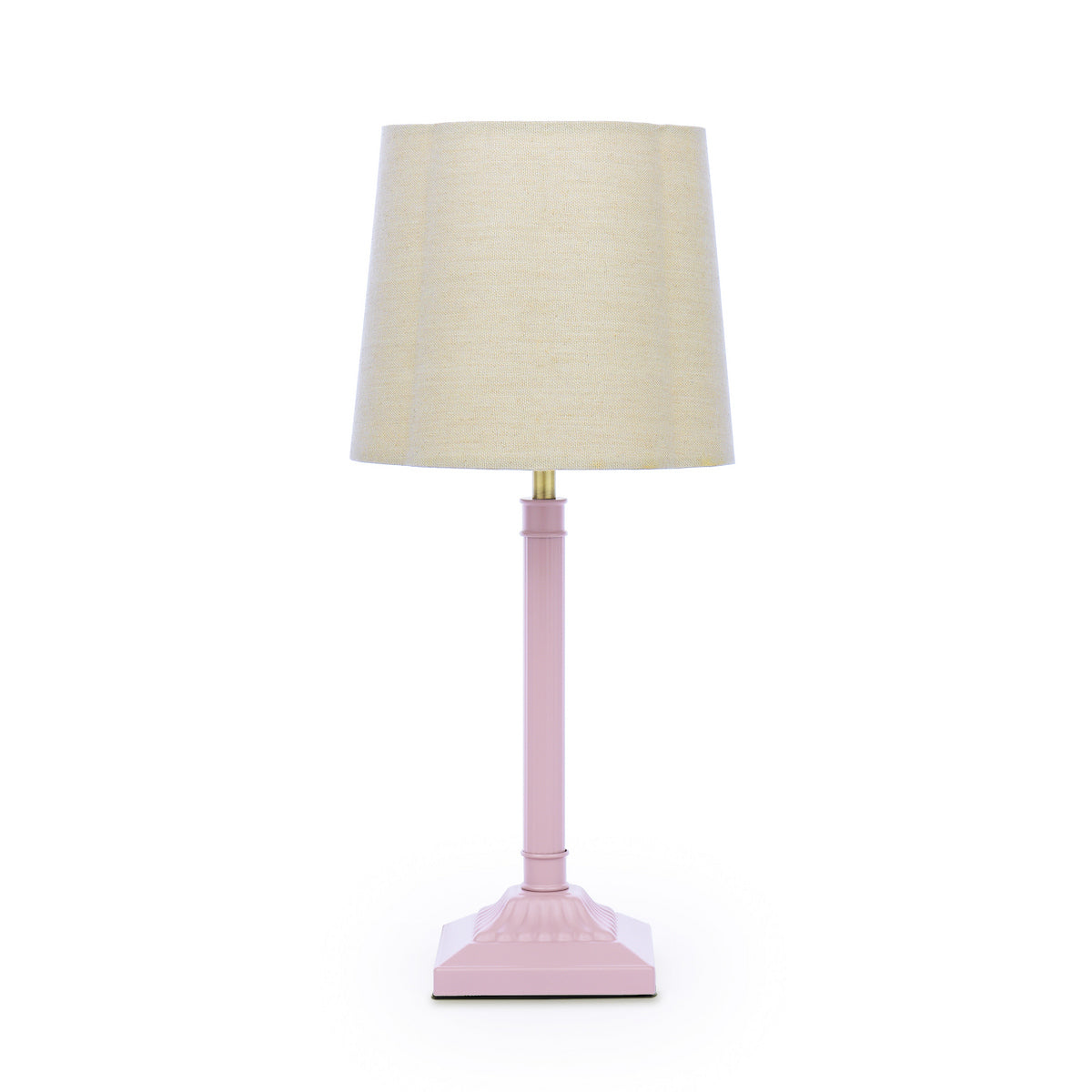 Joules Buscot Table Lamp Matt Pink and Matt With Linen Shade