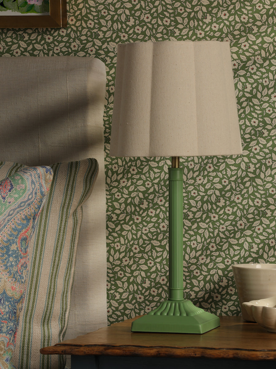 Joules Buscot Table Lamp Matt Green With Shade