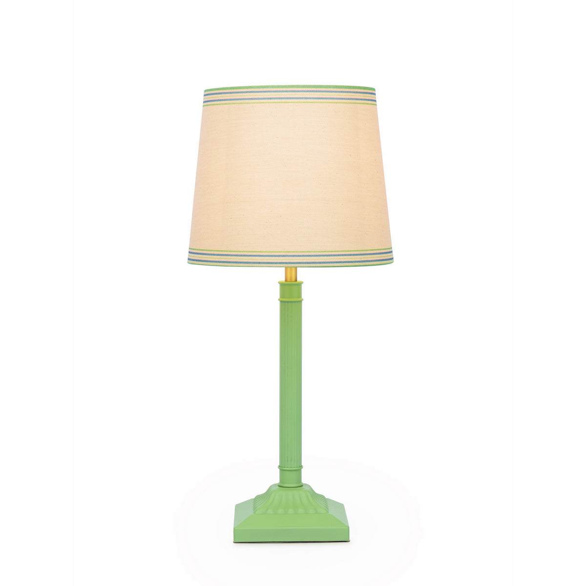 Joules Buscot Table Lamp Matt Green and With Linen Shade