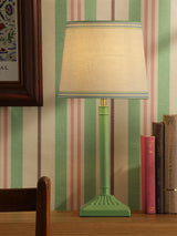 Joules Buscot Table Lamp Matt Green and With Linen Shade