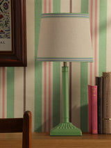 Joules Buscot Table Lamp Matt Green and With Linen Shade