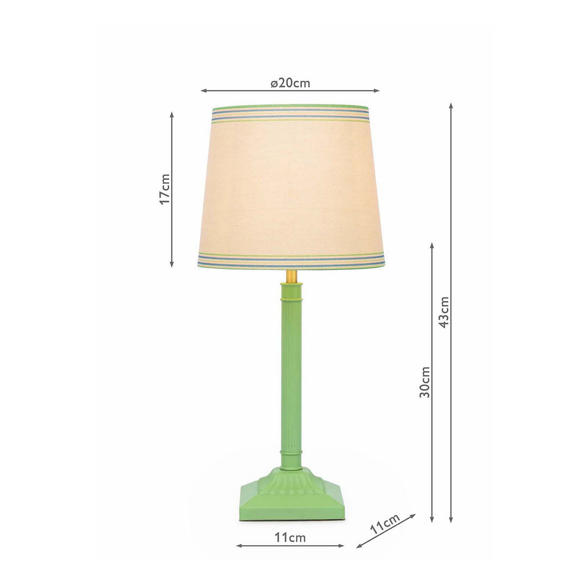 Joules Buscot Table Lamp Matt Green and With Linen Shade