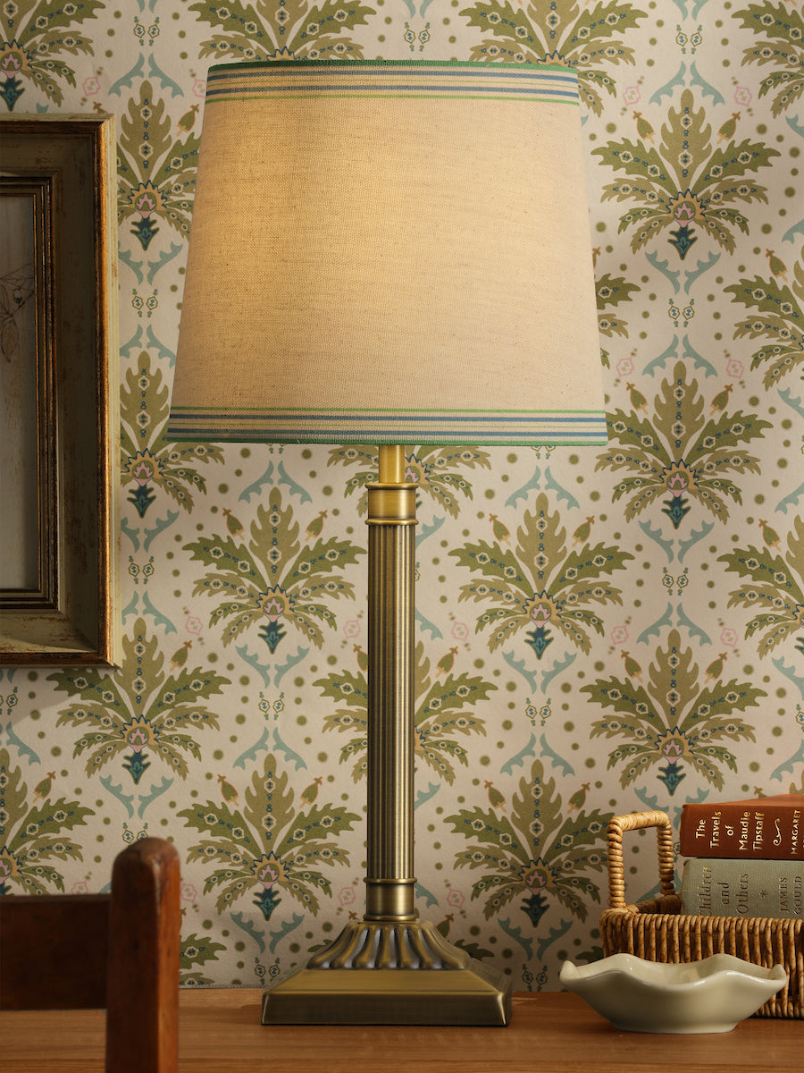 Joules Buscot Table Lamp Matt Antique Brass With Linen Shade