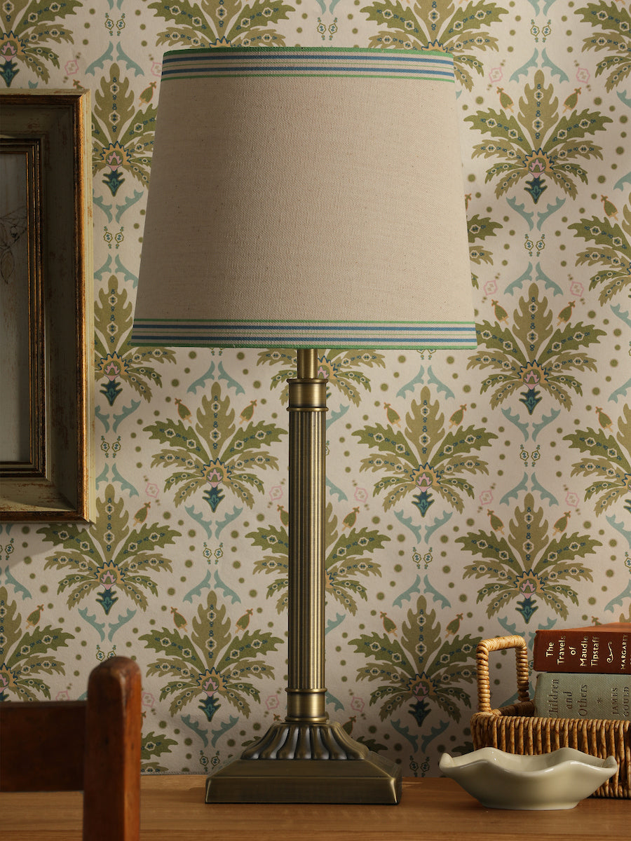 Joules Buscot Table Lamp Matt Antique Brass With Linen Shade