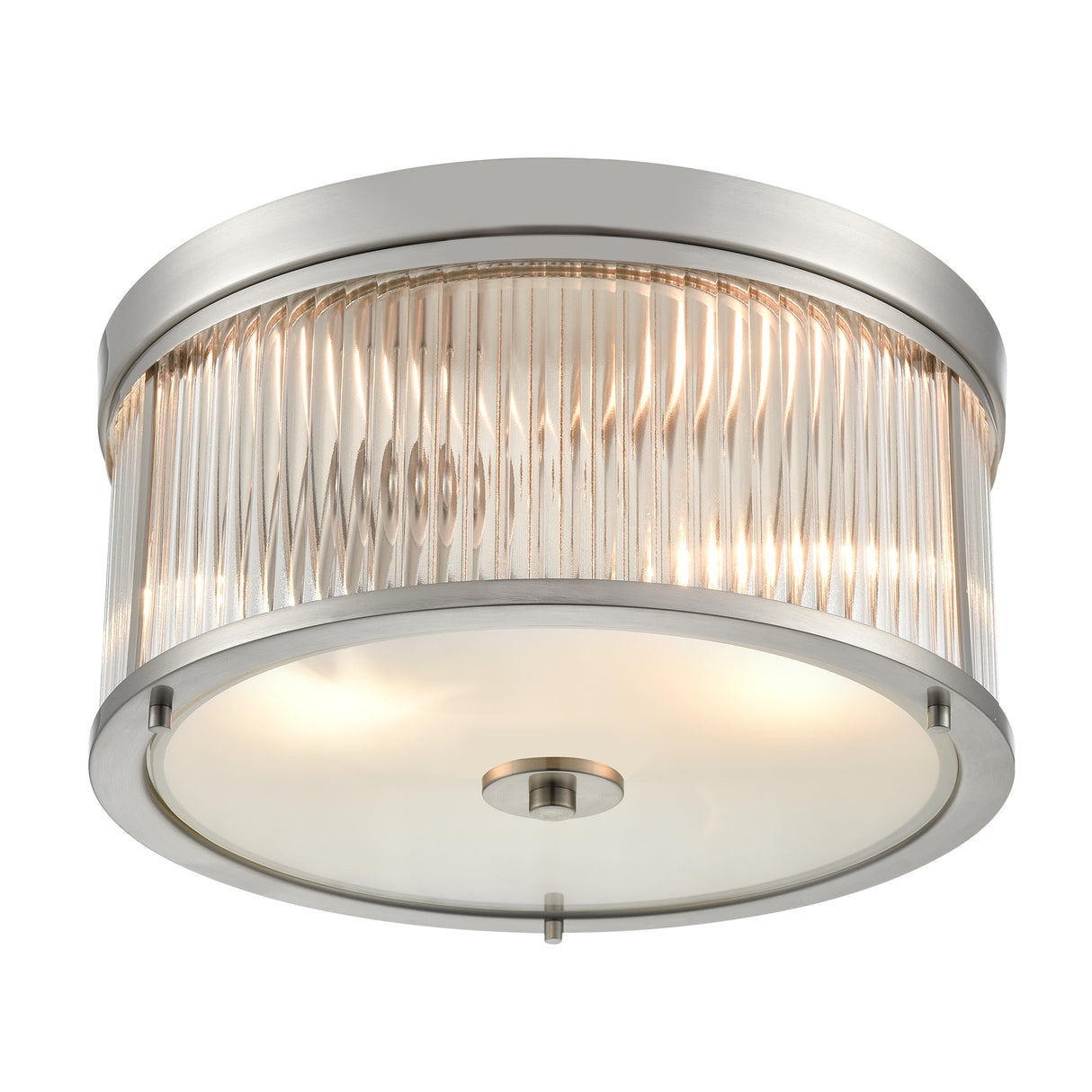 Franklite Bonham Satin Nickel Flush Ceiling Light