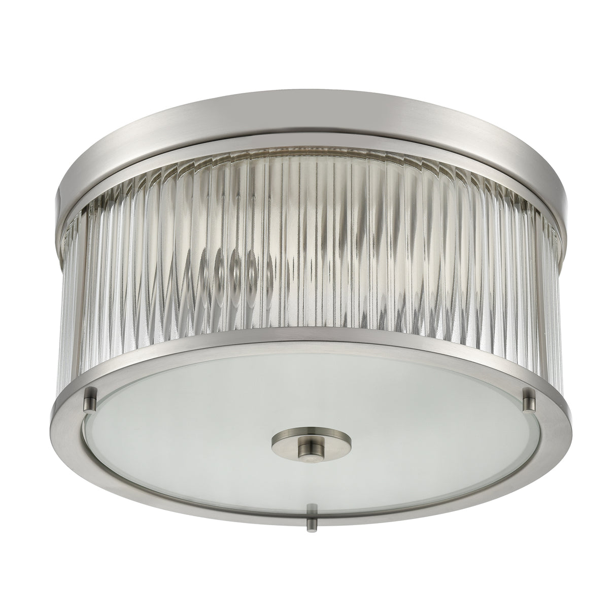 Franklite Bonham Satin Nickel Flush Ceiling Light