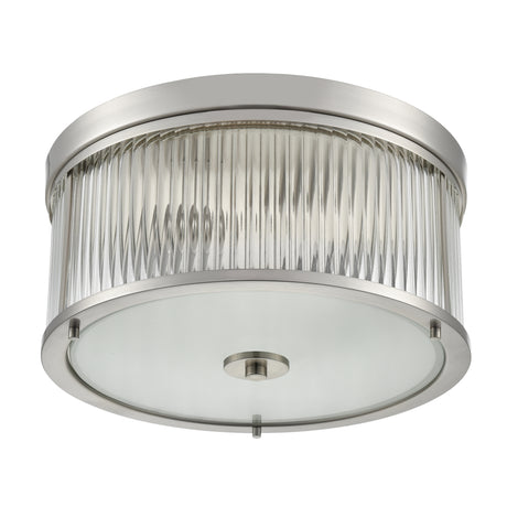 Franklite Bonham Satin Nickel Flush Ceiling Light