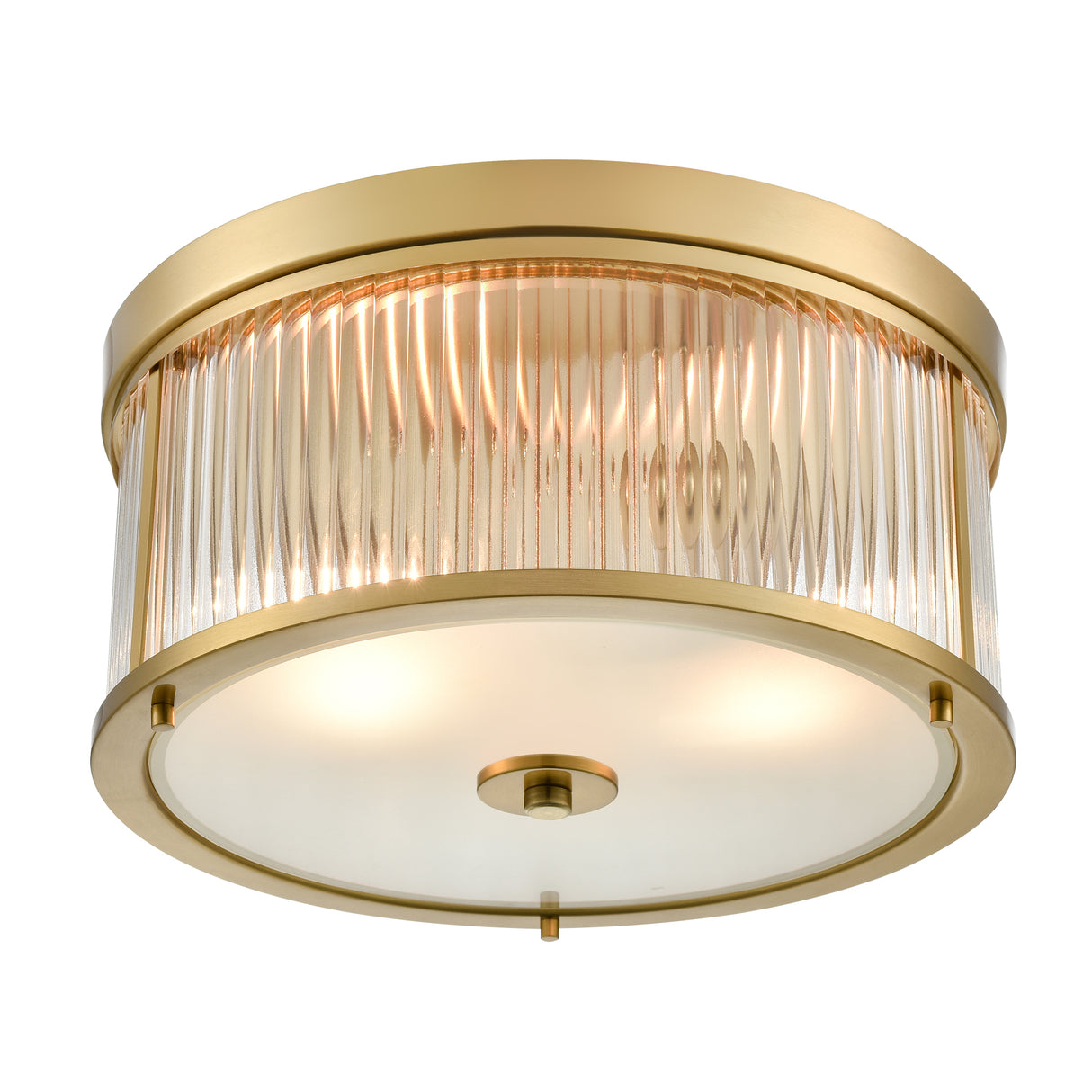 Franklite Bonham Aged Brass Flush Ceiling Light
