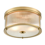 Franklite Bonham Aged Brass Flush Ceiling Light