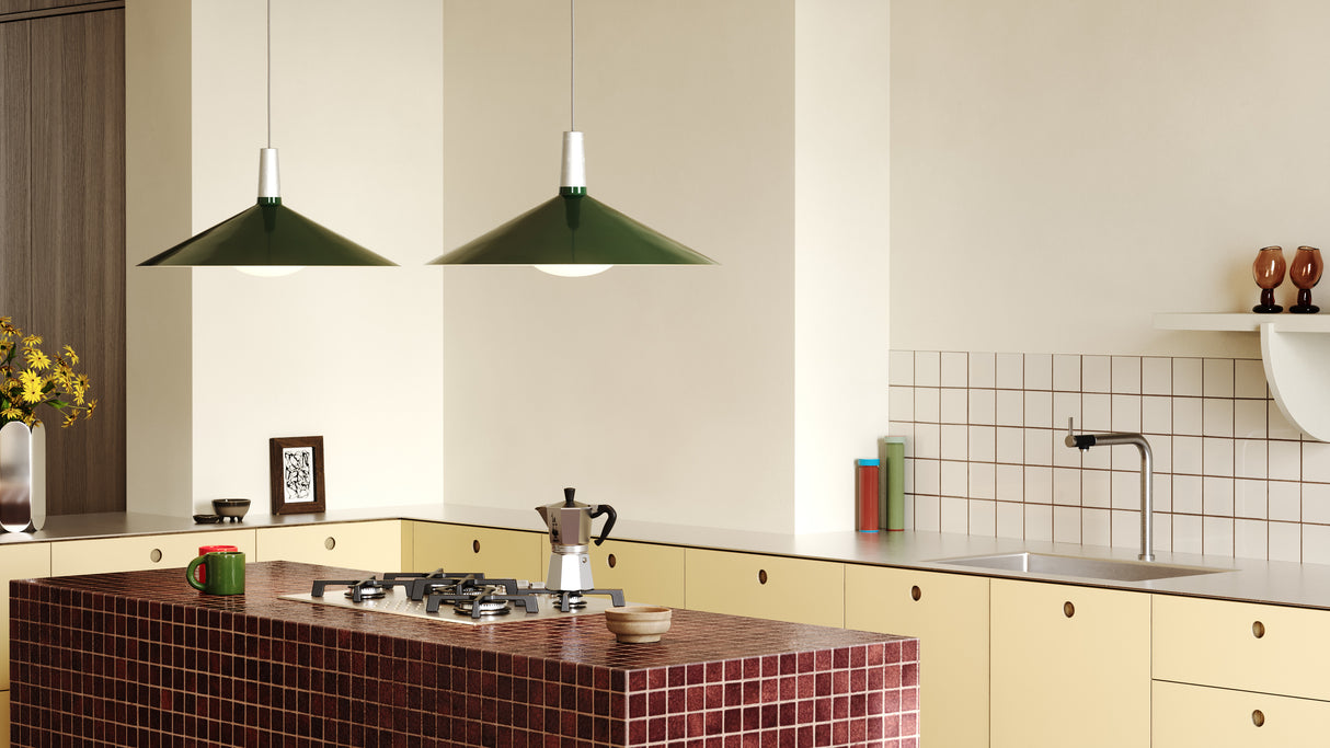 Tala Bower Pendant Light Large Green with Oval II bulb