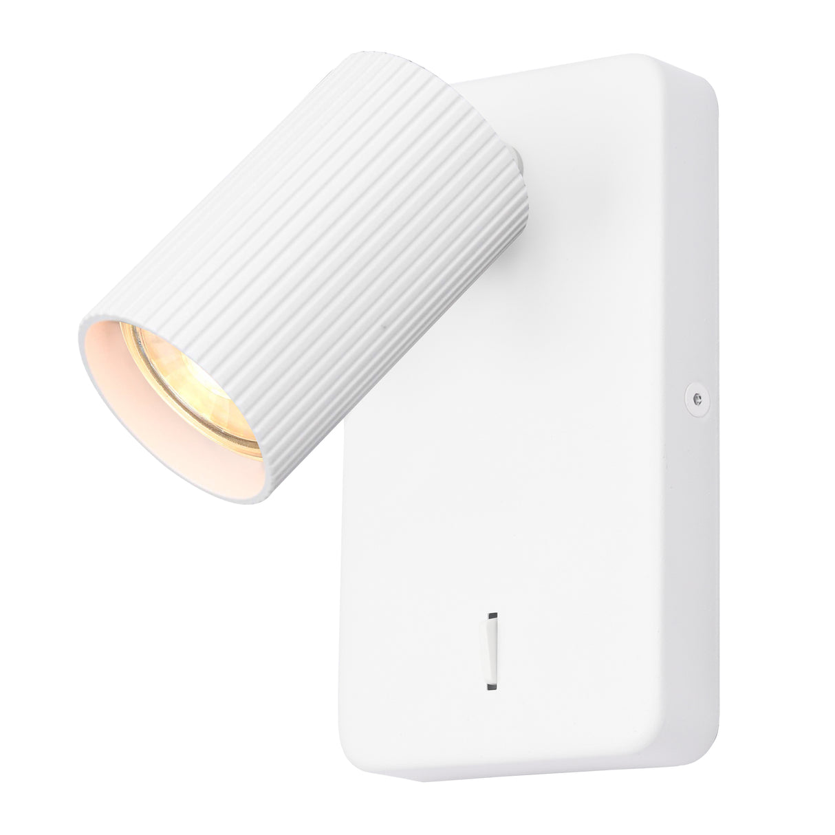 Franklite Broadway Single Spotlight matt white with white ribbed sleeve