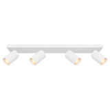 Franklite Broadway 4lt Spotlight Matt White with white ribbed sleeve