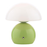 Dar Caesar Rechargeable Table Lamp Green and Opal Glass LED
