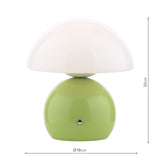 Dar Caesar Rechargeable Table Lamp Green and Opal Glass LED