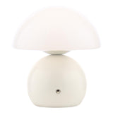 Dar Caesar Rechargeable Table Lamp White and Opal Glass LED