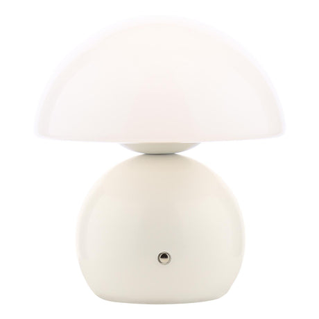 Dar Caesar Rechargeable Table Lamp White and Opal Glass LED