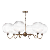 Dar Caliro 6 Light Pendant Antique Bronze with Ribbed Glass Globe Shades