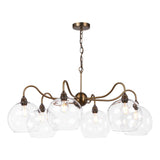 Dar Caliro 6 Light Pendant Antique Bronze with Large Globe Glass Shades